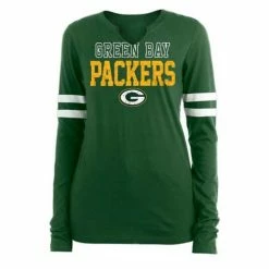 NFL Shirts New Era Women's Green Bay Packers Split Long Sleeve Shirt