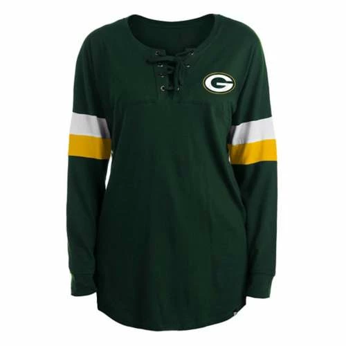 NFL Shirts New Era Women's Green Bay Packers Lace Long Sleeve Shirt 3 NFL Shirts New Era Women's Green Bay Packers Lace Long Sleeve Shirt