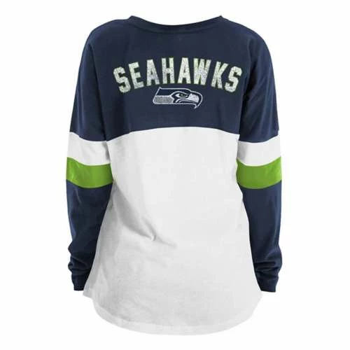 NFL Shirts New Era Women's Seattle Seahawks Lace Long Sleeve Shirt 4 NFL Shirts New Era Women's Seattle Seahawks Lace Long Sleeve Shirt - Image 2
