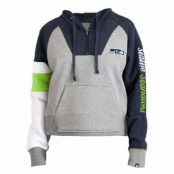 NFL Shirts New Era Women's Seattle Seahawks Colorblock Half Zip Top