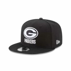 NFL Hats & Caps New Era Green Bay Packers Basic Black & White 9Fifty Snapback Hat