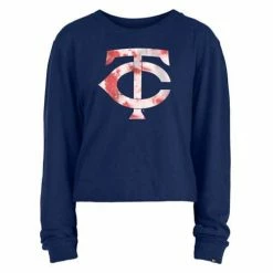 MLB Shirts New Era Women's Minnesota Twins Tie-Dye Crop Long Sleeve Shirt