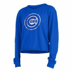 MLB Shirts New Era Women's Chicago Cubs Tie-Dye Crop Long Sleeve Shirt
