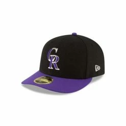 MLB Hats & Caps New Era Colorado Rockies Authentic Collection Purple Brim Low Profile 59Fifty Fitted Hat