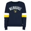 MLB Hoodies & Sweatshirts New Era Women's Milwaukee Brewers Contrast Crew -Cheap New Era Store unnamed file 2862