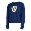 MLB Shirts New Era Women's Milwaukee Brewers Tie-Dye Crop Long Sleeve Shirt