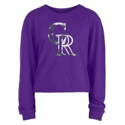 MLB Shirts New Era Women's Colorado Rockies Tie Dye Crop Long Sleeve Shirt