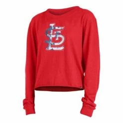MLB Shirts New Era Women's St. Louis Cardinals Tie-Dye Crop Long Sleeve Shirt