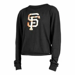 MLB Shirts New Era Women's San Francisco Giants Tie-Dye Crop Long Sleeve Shirt