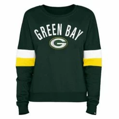 NFL Hoodies & Sweatshirts New Era Women's Green Bay Packers Contrast Crewneck