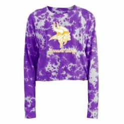 NFL Shirts New Era Women's Minnesota Vikings Tie Dye Retro Long Sleeve Shirt